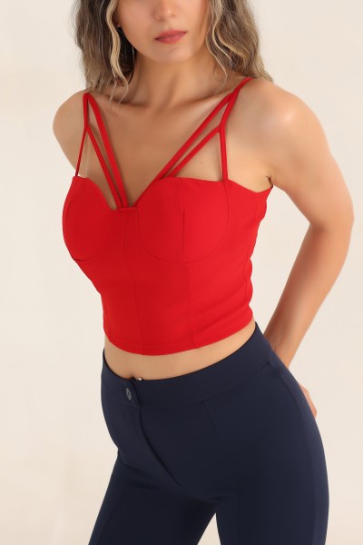 Kırmızı İthal Krep Bluz 190785
