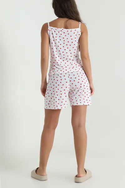 Kırmızı Jakarlı Desenli Kadın Pijama Takımı 476180