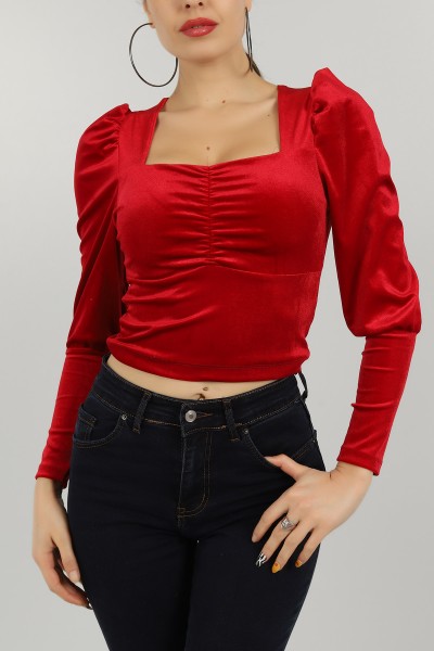 Kırmızı Kadife Bluz 146724