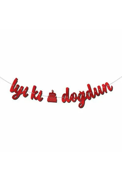 Kırmızı Kaligrafi Banner İyi Ki Doğdun Yazısı 298516