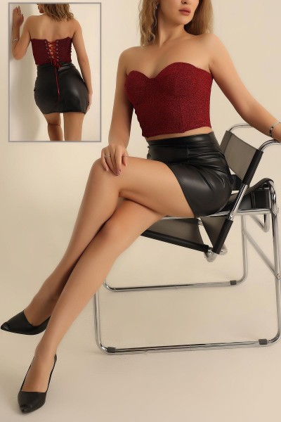Kırmızı Kaplı Sim Tasarım Bluz 222855