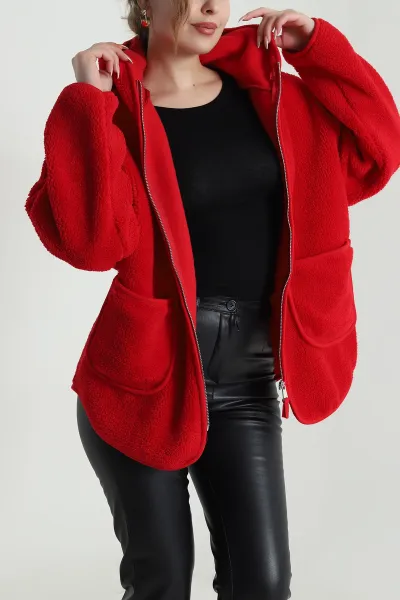 kirmizi-kapusonlu-yeni-sezon-kadin-fermuarli-sweat-490181