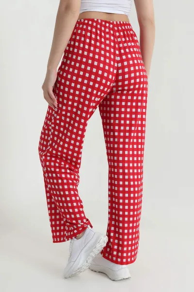 Kırmızı Kareli Helen Kadın Pantolon 465096