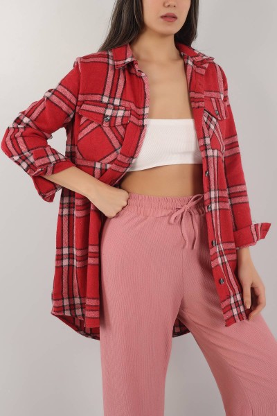 Kırmızı Kaşe Gömlek Tunik 152829