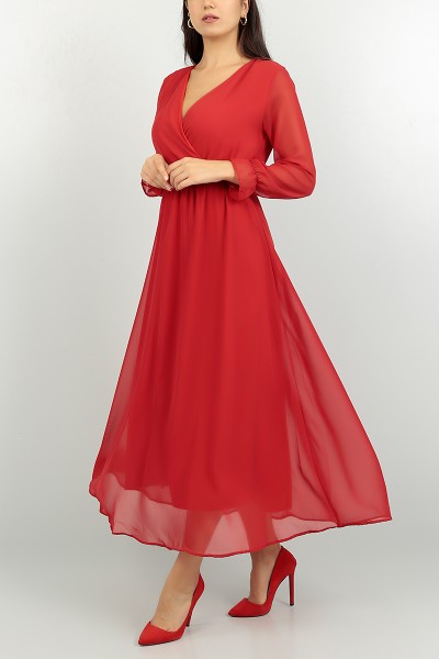 kirmizi-kemerli-yeni-sezon-sifon-elbise-74336