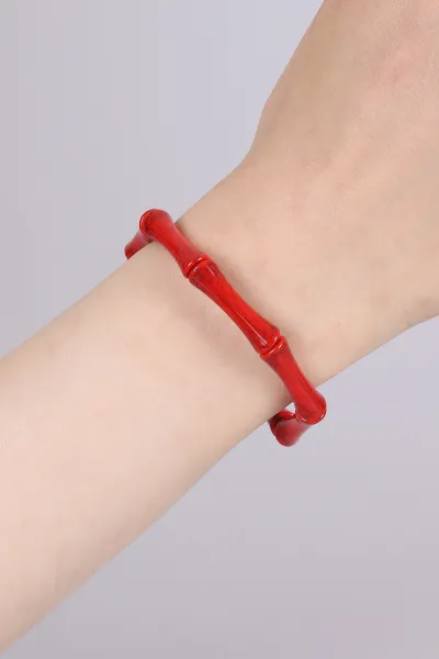 Kırmızı Kemik Görünümlü Lastikli Unisex Bileklik 460527