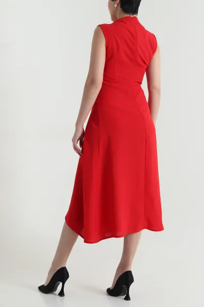 Kırmızı Kolsuz Linda Kadın Elbise 463248