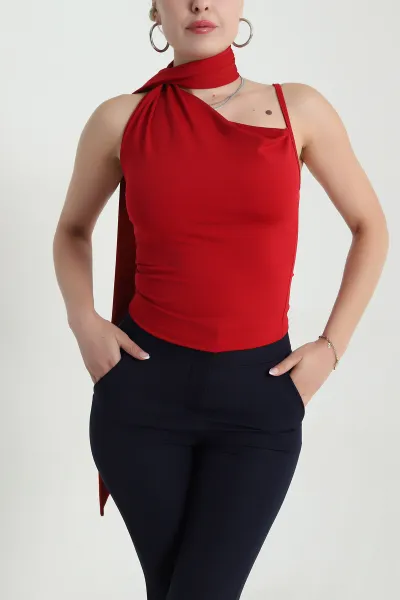 Kırmızı Kravatlı Sandy Kadın Bluz 477878