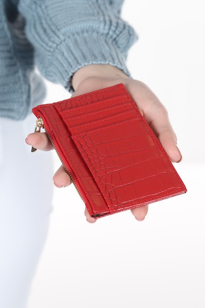 kirmizi-1040-kroko-desen-bozuk-para-hazneli-fermuarli-kartlik-cuzdan-103990