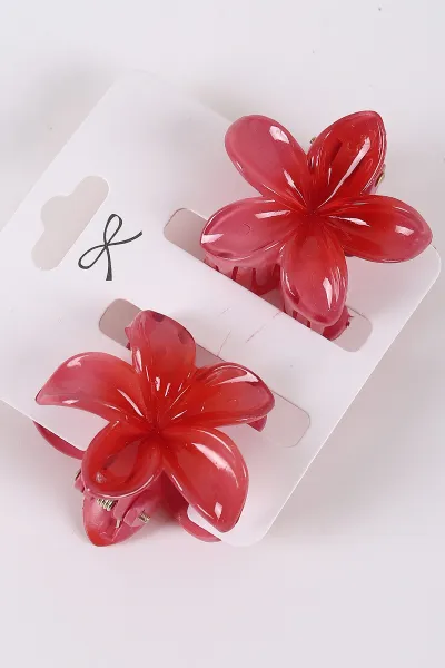 Kırmızı Küçük Boy 2'li Lotus Mandal Toka 424268