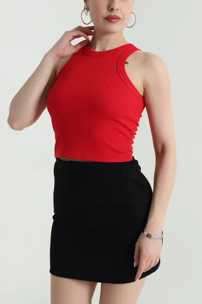 Kırmızı Likralı Kaşkorse Kadın Atlet 472068