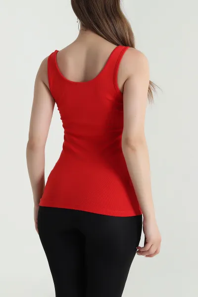Kırmızı Likralı Modal Kadın Atlet 476020