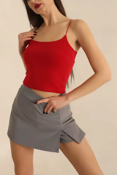 Kırmızı Önü Çift Katlı Sandy Üst 243376