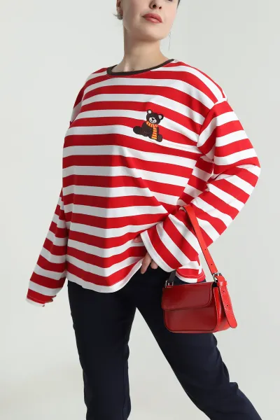 kirmizi-oversize-cizgili-nakisli-oysho-kadin-sweat-492884