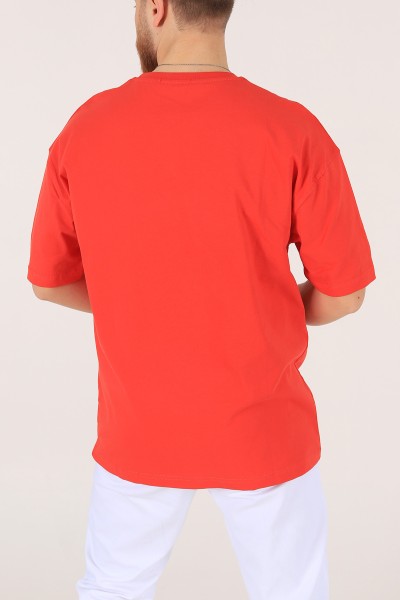 Kırmızı Oversize Erkek Tişört 170993