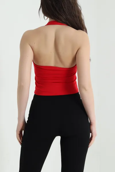 Kırmızı Oysho Likralı Kadın Bluz 451422