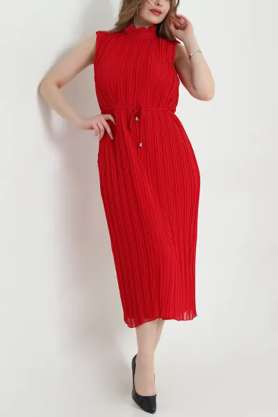 kirmizi-pliseli-sifon-kadin-elbise-456613