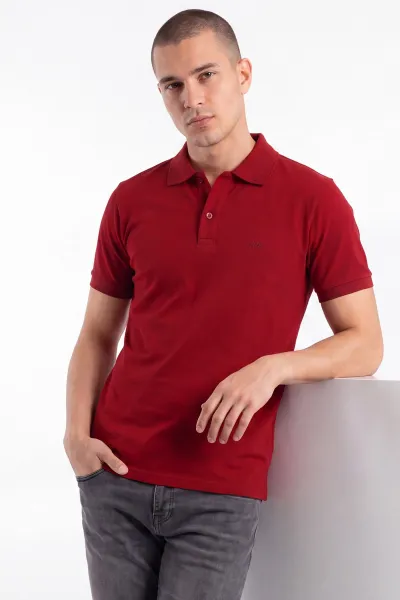 Kırmızı Polo Yaka Erkek Tişört 458859