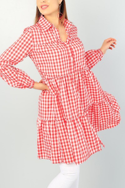 Kırmızı Pötikareli Dokuma Tunik 66570
