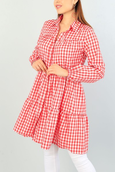 Kırmızı Pötikareli Dokuma Tunik 66570