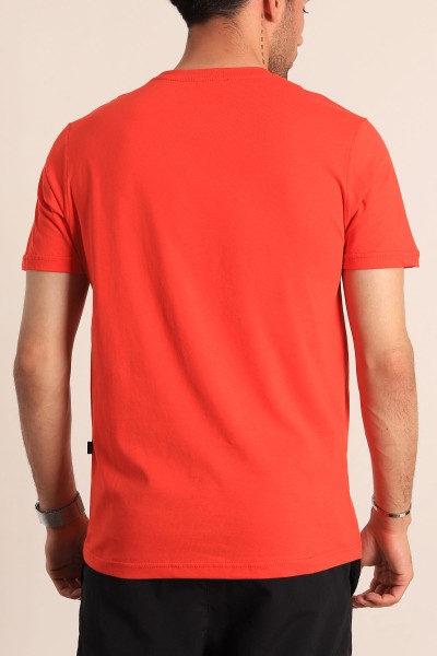 Kırmızı Regular Fit Logo Detay Erkek Tişört 182202