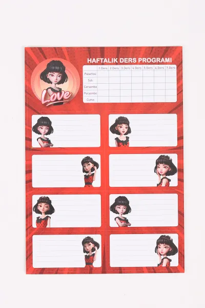 Kırmızı Rubenis 3'lü Okul Etiketi 457570