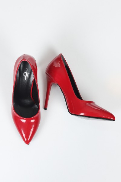 Kırmızı Rugan Yüksek Topuk Kadın Stiletto 111050