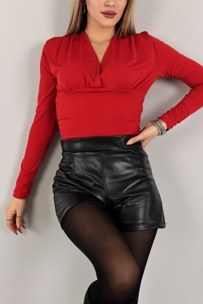 Kırmızı Sandy Kumaş Bluz 143375