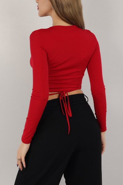 Kırmızı Sandy Kumaş Bluz 157932