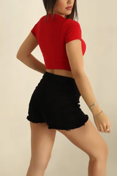 Kırmızı Sendy Kumaş Bluz 268104