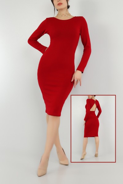 kirmizi-sirt-detay-triko-elbise-t-147793