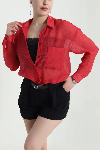 kirmizi-tek-cep-tencel-kadin-gomlek-456030