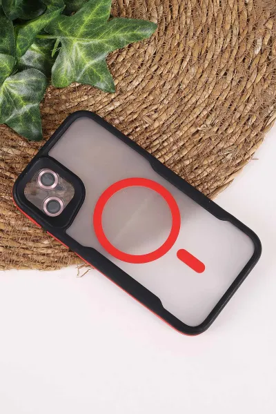 Kırmızı TeknoCase İphone 11 Uyumlu Matte Guard Serisi Lens Korumalı Silikon Telefon Kılıfı 472433