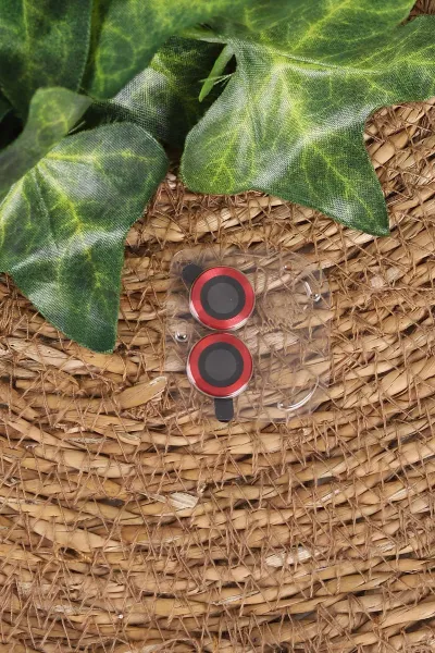 Kırmızı TeknoCase İphone 12 Uyumlu Matte Guard Serisi Lens Korumalı Silikon Telefon Kılıfı 472440