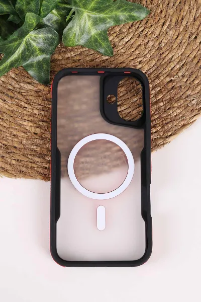 Kırmızı TeknoCase İphone 16 Plus Uyumlu Matte Guard Serisi Lens Korumalı Silikon Telefon Kılıfı 472482