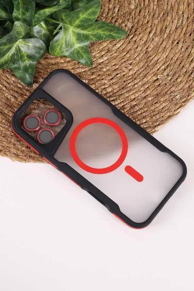 Kırmızı TeknoCase İphone 16 Pro Max Uyumlu Matte Guard Serisi Lens Korumalı Silikon Telefon Kılıfı 472487