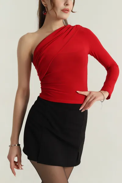 Kırmızı Vatkalı Sandy Kadın Bluz 399815