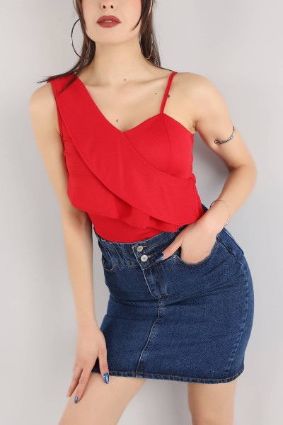 Kırmızı Volanlı Bluz 169274