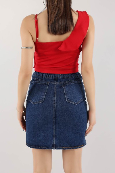 Kırmızı Volanlı Bluz 169274
