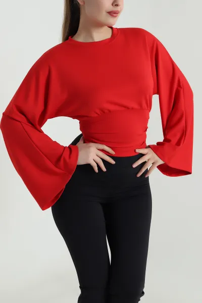 Kırmızı Yeni Sezon Modal Kadın Bluz 496144
