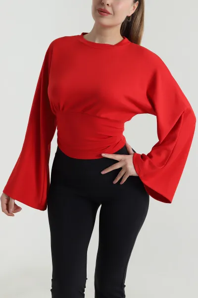 Kırmızı Yeni Sezon Modal Kadın Bluz 496144