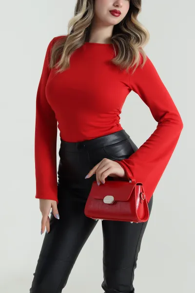 Kırmızı Yeni Sezon Modal Kadın Bluz 496154