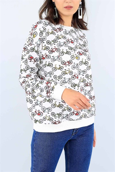 Komple Baskılı Bayan Sweat 38490