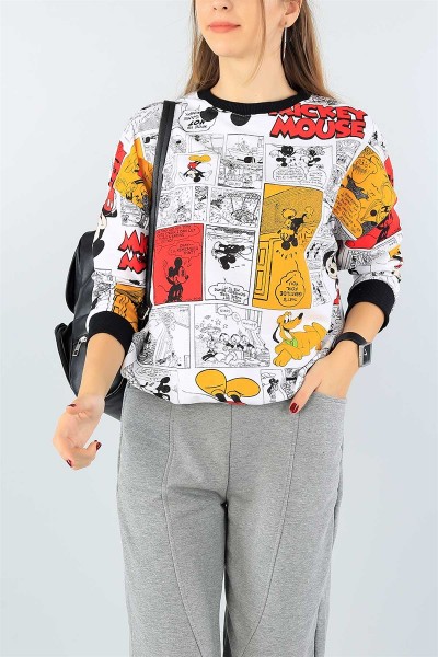 Komple Baskılı Bayan Sweat 44122