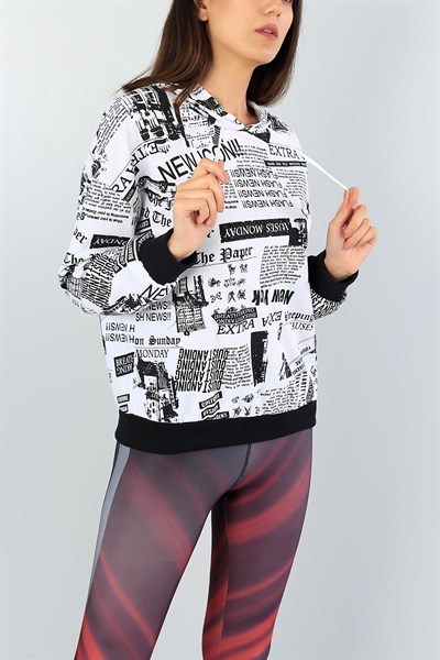 Komple Baskılı Likralı Bayan Sweat 40549