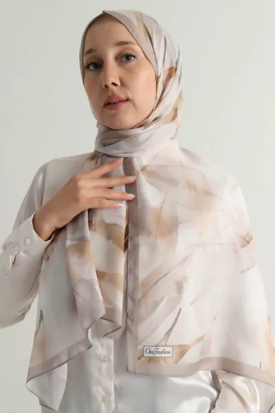 Koyu Bej 75x180 Cm Our Fashion Dijital Baskılı Desenli Nova Şal 396812