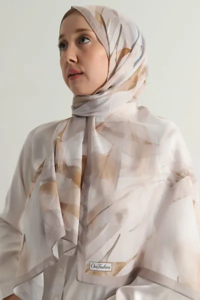 Koyu Bej 75x180 Cm Our Fashion Dijital Baskılı Desenli Nova Şal 396812