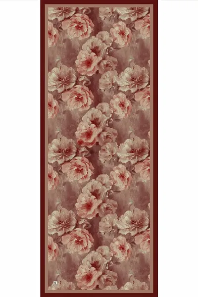 Koyu Bordo 70x180 Cm Dijital Baskılı Çiçek Desen Soft Şal 482105