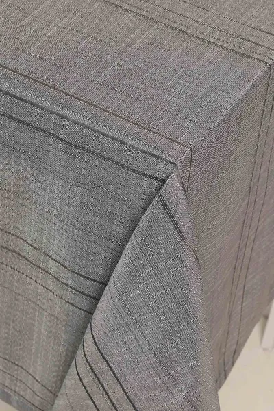 Koyu Gri 160x220 Çizgili Masa Örtüsü 379048