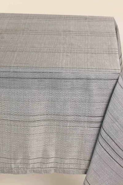 Koyu Gri 160x220 Çizgili Masa Örtüsü 379048